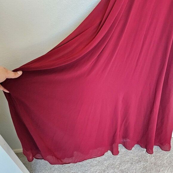 NWT Lulus | Mythical Kind of Love Wine Red Maxi Flowy Long Dress, Women's Small - Picture 9 of 11